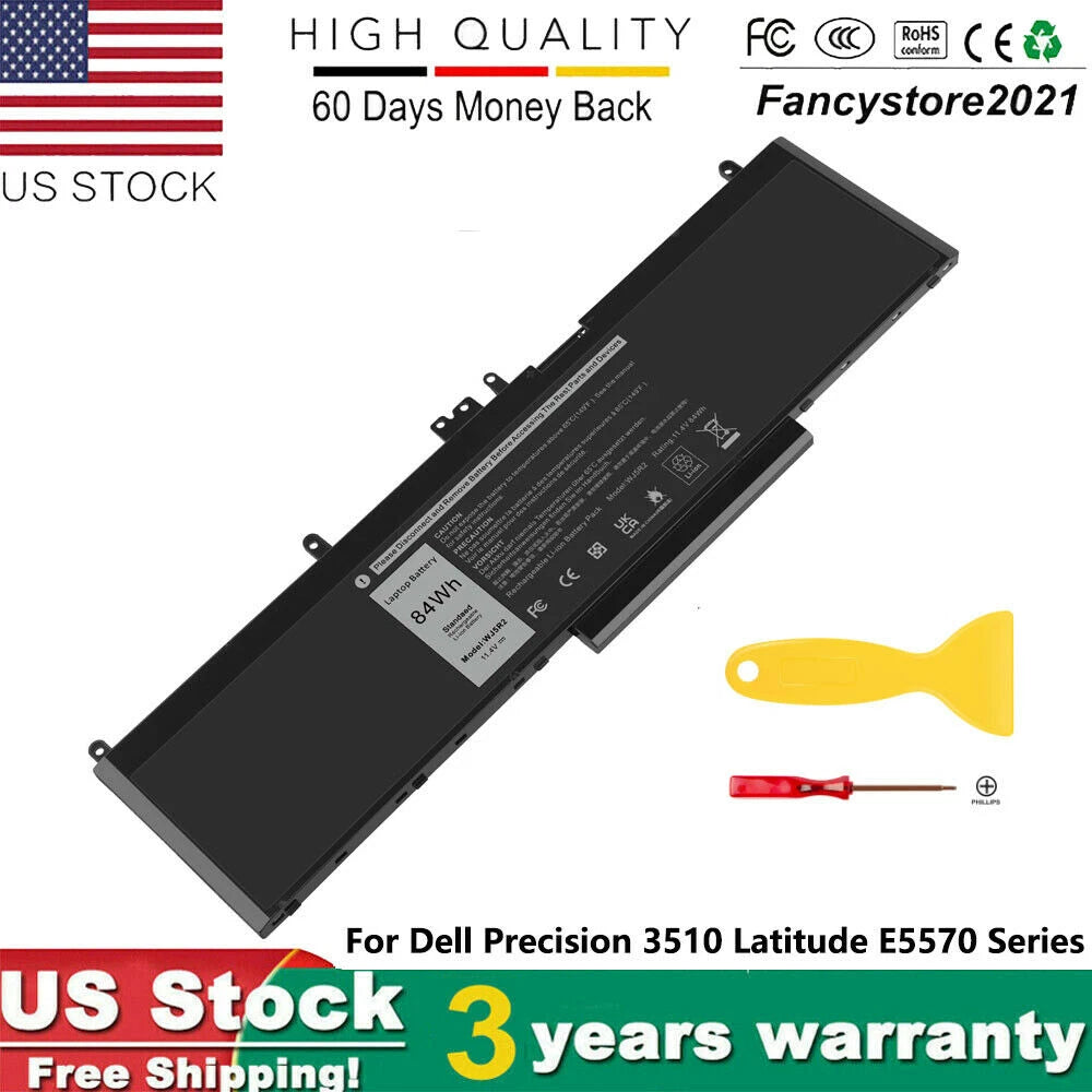 WJ5R2 Battery Replacement for Dell Precision 3510 Series Latitude E5570 4F5YV