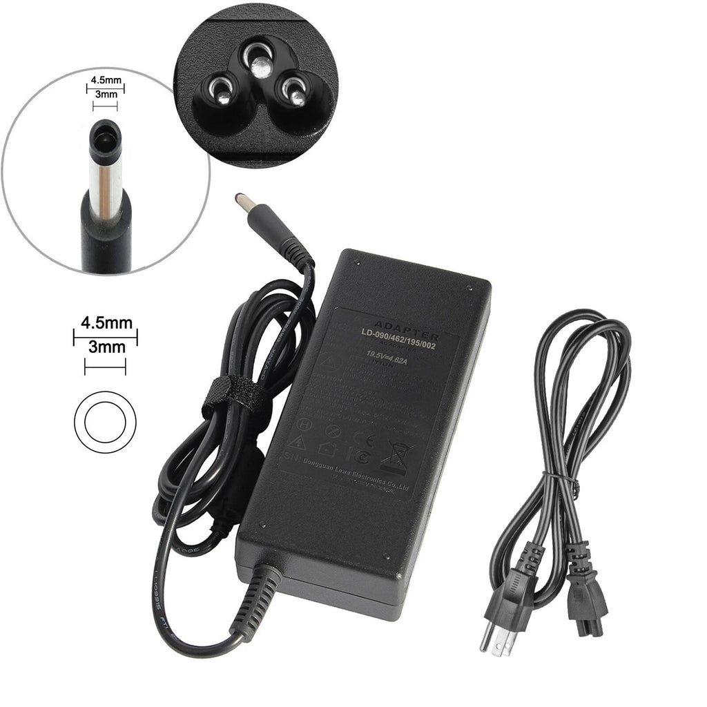 For Dell 90-Watt 4.5mm Barrel AC Adapter Laptop Charger Power Supply Cord