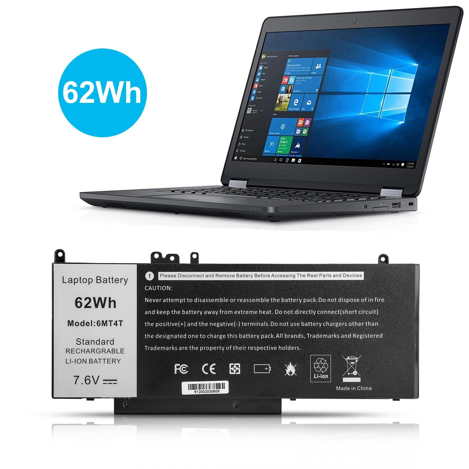 4Cell Battery For Dell Latitude 15.6 inch E5470 E5570 Precision 3510 6MT4T 79VRK