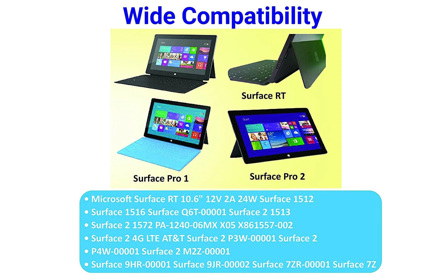 Universal Charger Adapter For Microsoft Surface RT Surface Pro 1/2 Power Supply