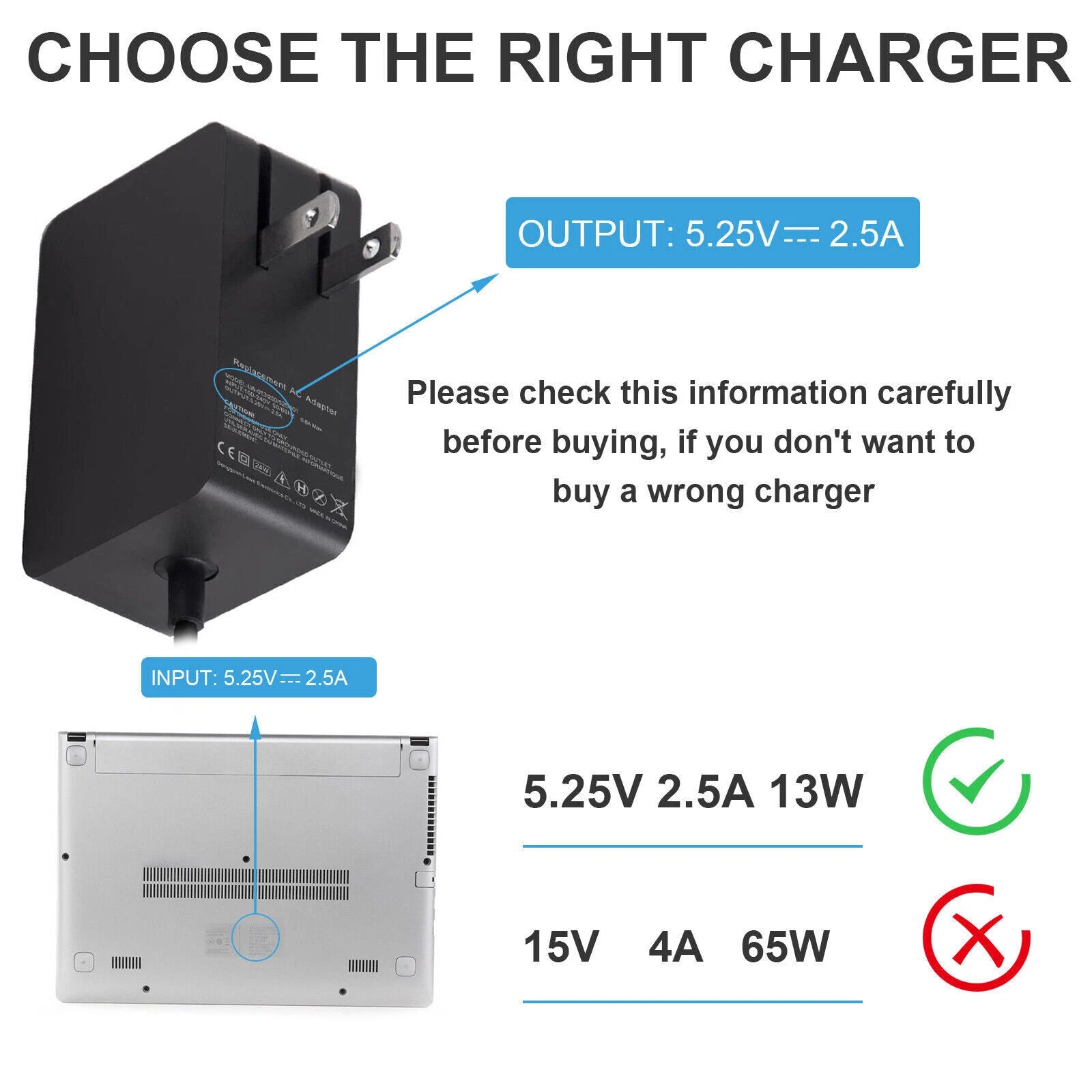 13W AC Adapter Charger For Microsoft Surface 3 1751 1623 1624 1645 Micro USB