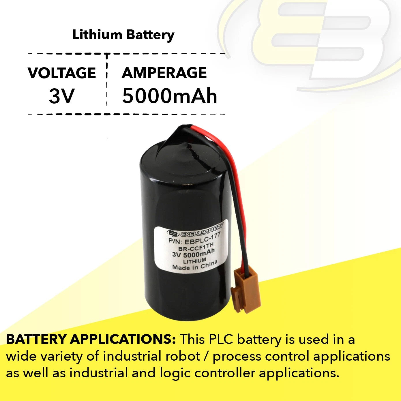 PLC Lithium 3V 2200mAh Computer Backup Battery Compatible With