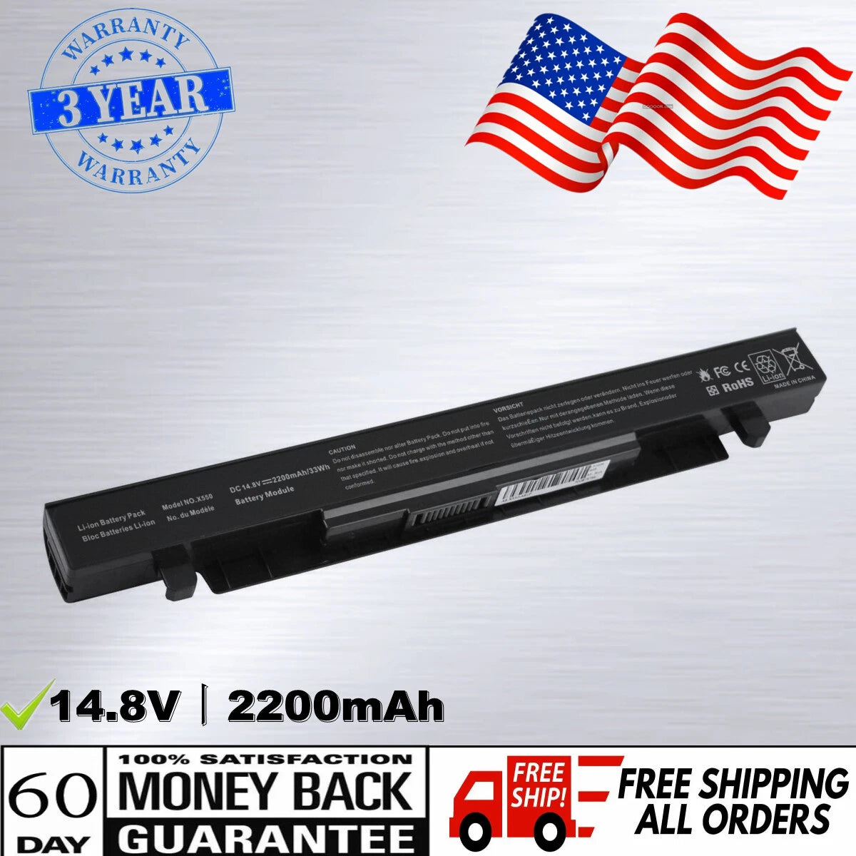 X550A Battery A41-X550A for Asus X550 X550B X550C X550CA X550CC X550V X550VC