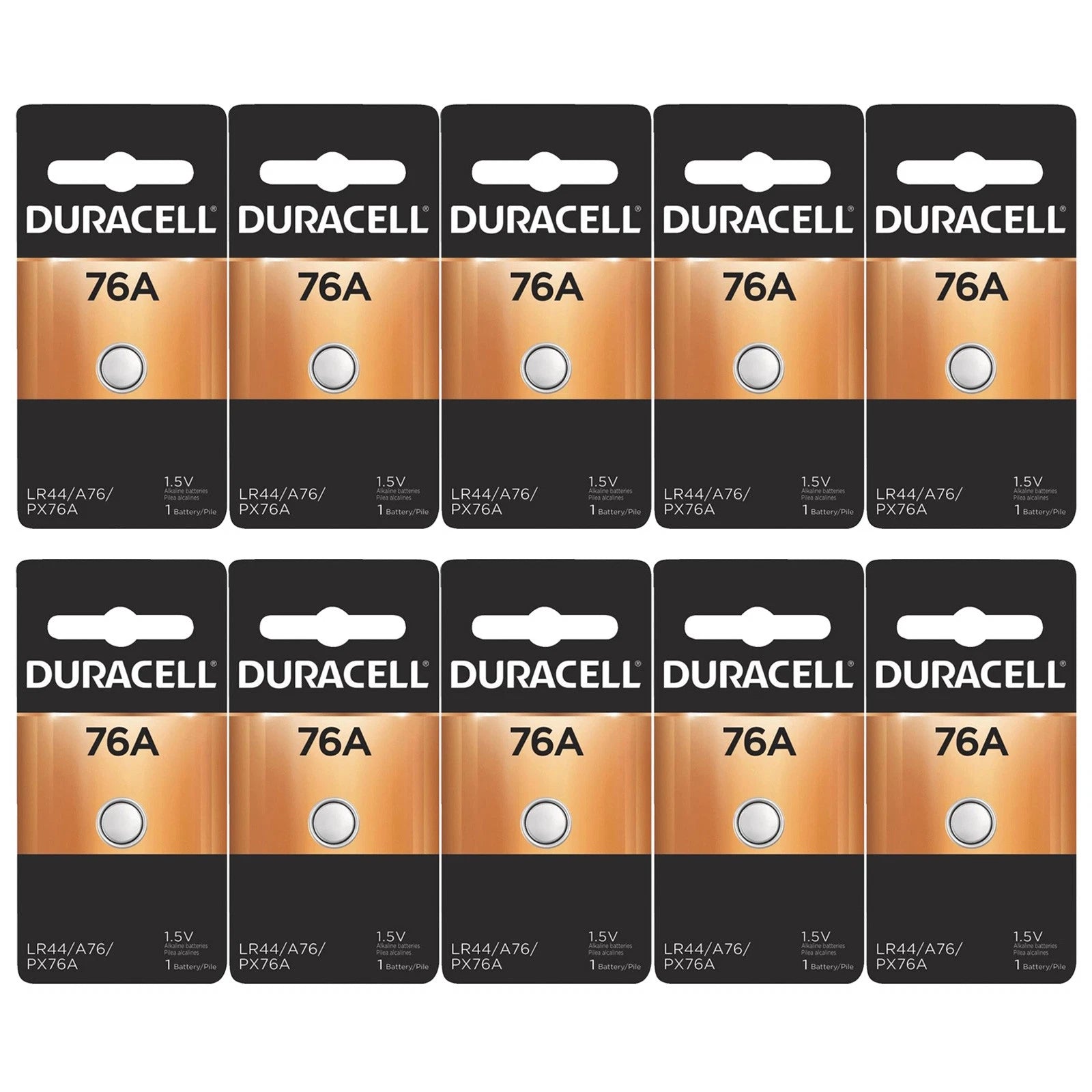 10x Duracell 76A 1.5V Alkaline Battery Replacement LR44,CR44,SR44,AG13,A76,PX76