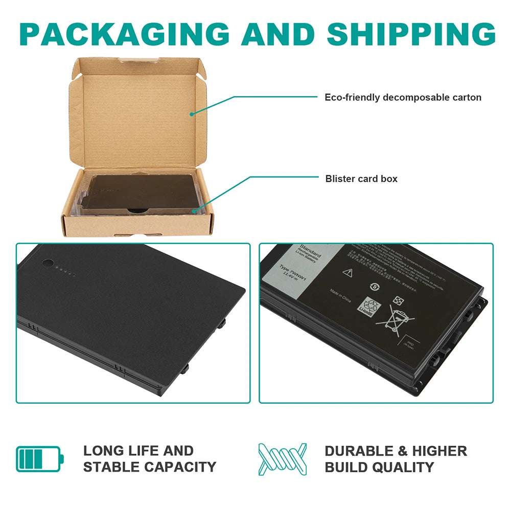 LOT 50x 7WNW1 Battery For Dell Latitude 5420 5424 7424 Rugged Extreme DMF8C 51Wh