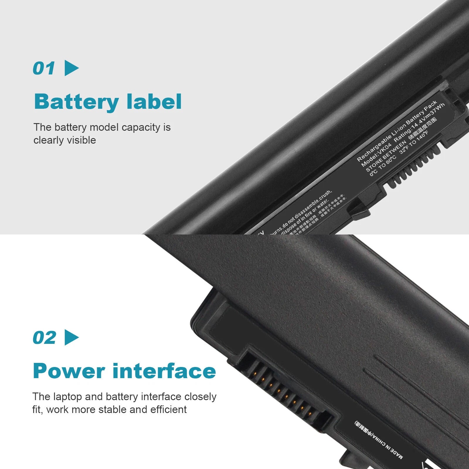 For HP Pavilion Touchsmart 14-b109wm Sleekbook VK04 4cell Notebook Battery USA