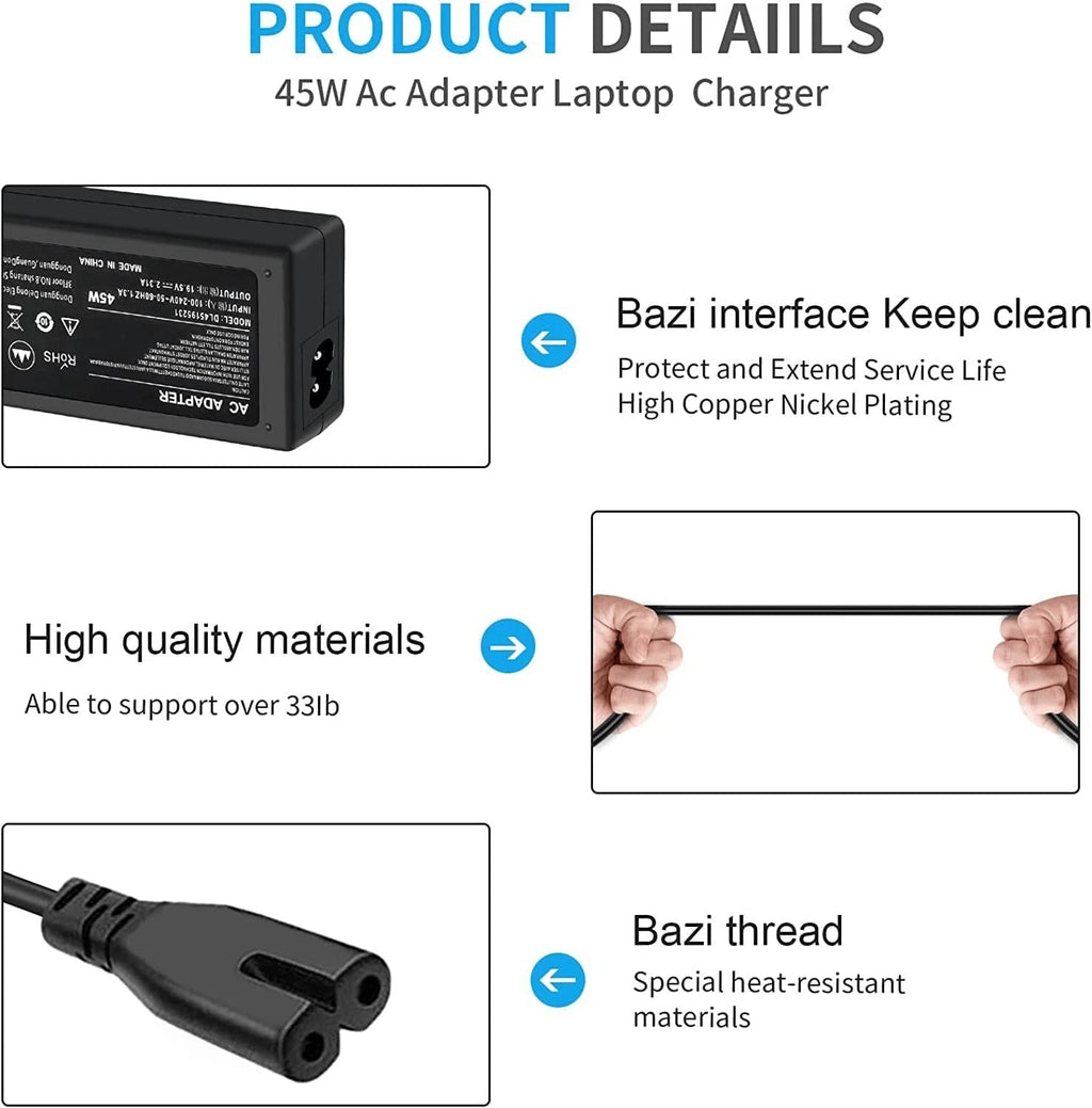 45W 19.5V 2.31A AC Adapter Charger For HP Laptop Power Supply Cord 4.5*3.0mm US