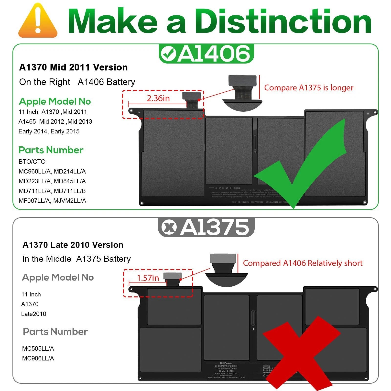 ??LOT 100X A1495 A1406 Battery For Apple Macbook Air 11" A1465 A1370 (2011-2015)