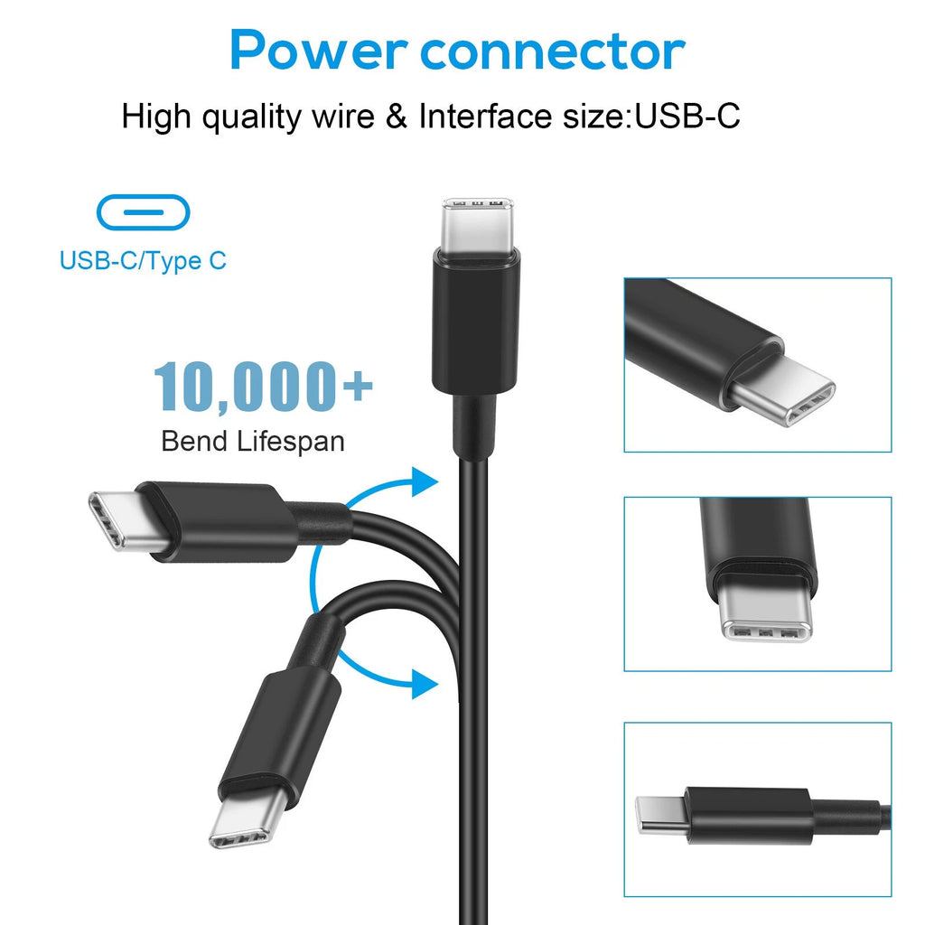 LOT USB C/Type C 45W/65W/90W Adapter Charger For Laptop Dell Acer HP ASUS Lenovo