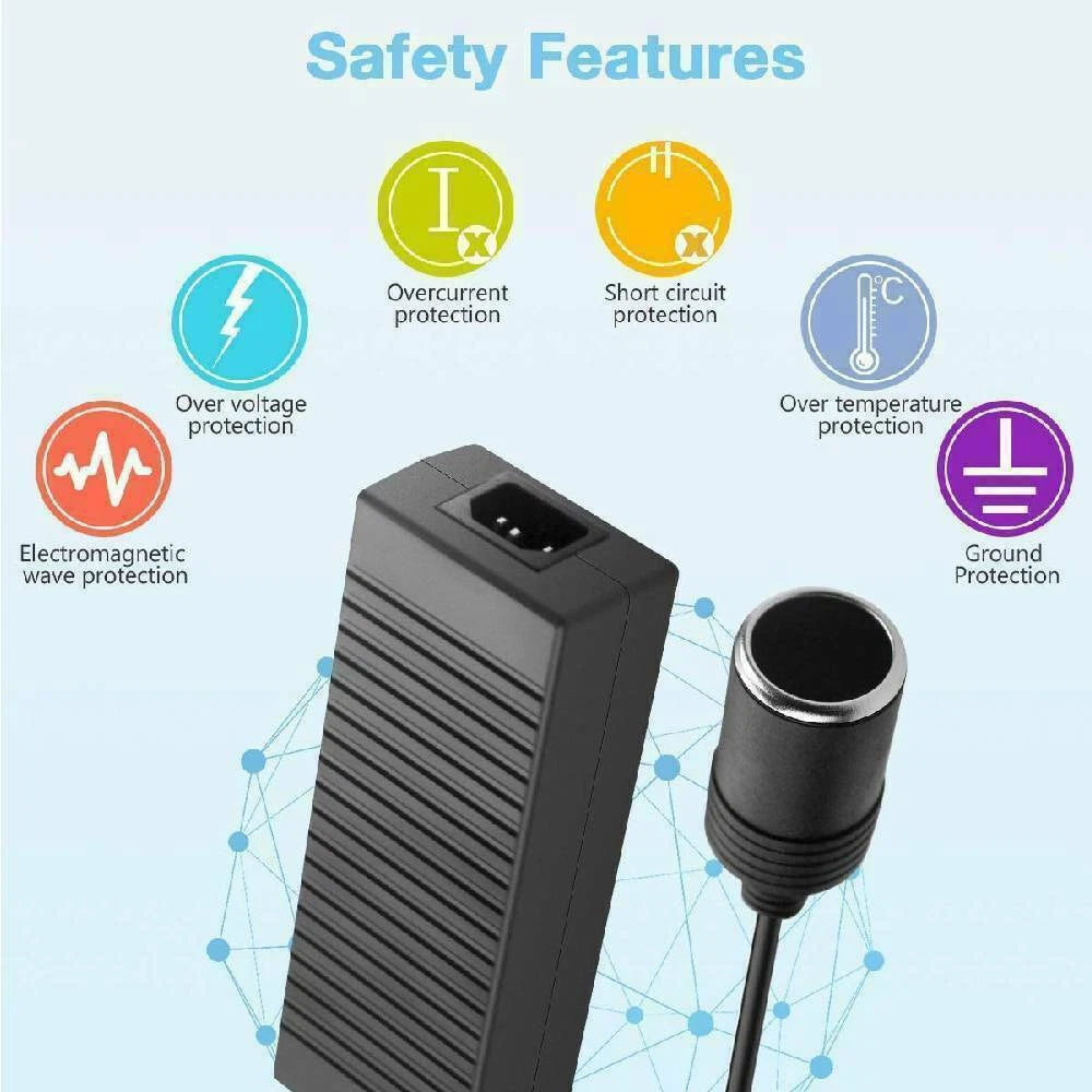 AC 110V To 12V 10A Dc Converter Car Cigarette Lighter Socket Power Adapter Plug
