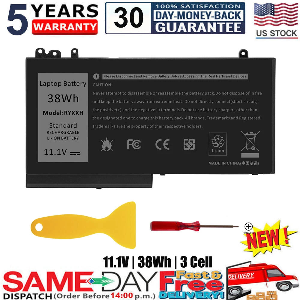 RYXXH Battery for DELL Latitude 3150 3160 12" E5250 Latitude E5450 14" YD8XC