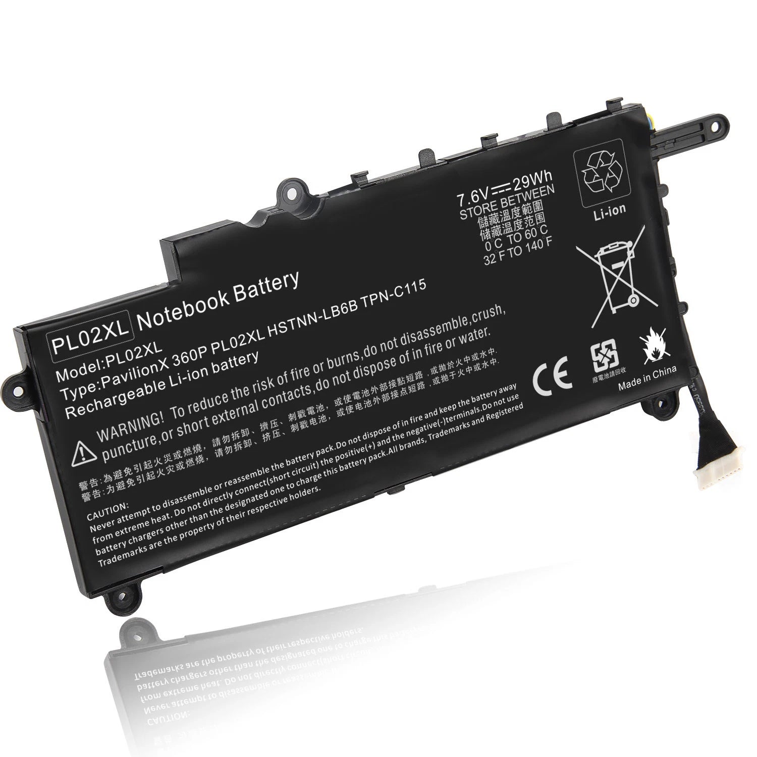 PL02XL Battery for HP Pavilion 11 X360 11-n x360 Series 11-n010dx Hstnn-lb6b