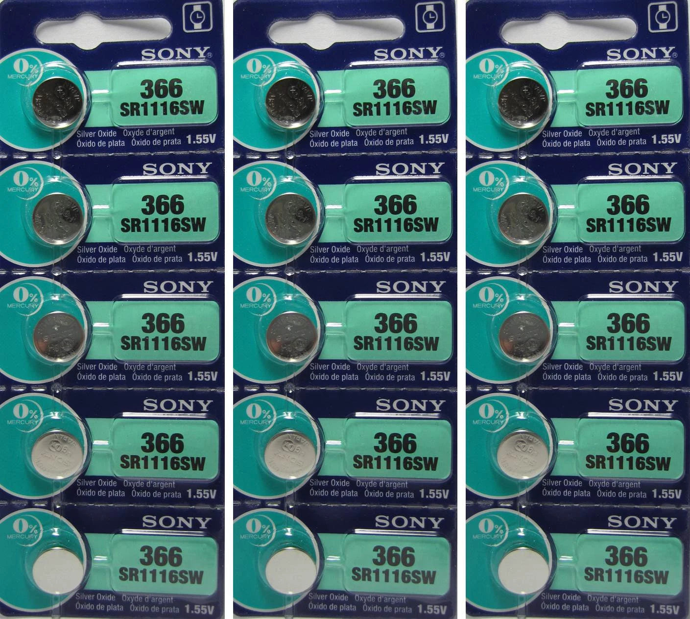Button Cell Type 366 Battery Sony 15 Pcs