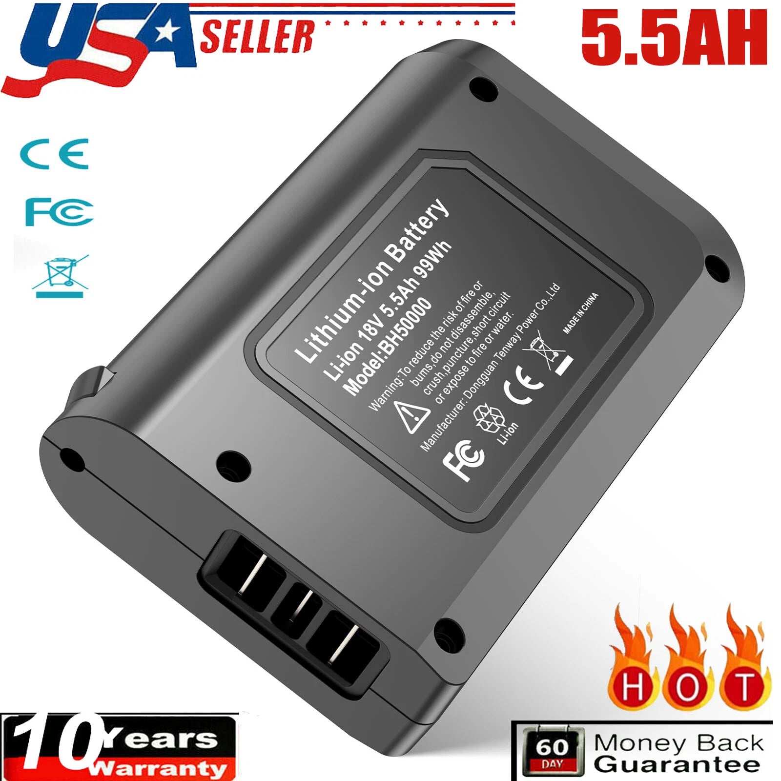18Volt 5.5Ah Lithium Battery for Hoover LINX 18V BH50000 Vacuum Cleaner Cordless