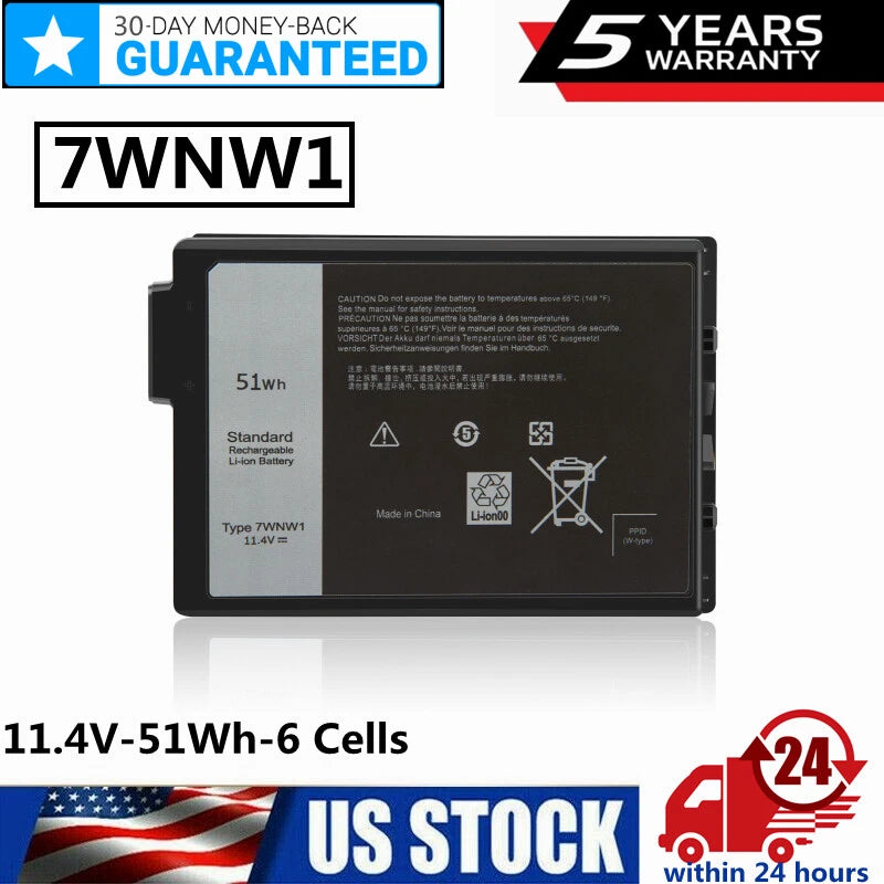 ?7WNW1 Battery For Dell Latitude 5420 5424 7424 Rugged Extreme GK3D3 DMF8C 51Wh