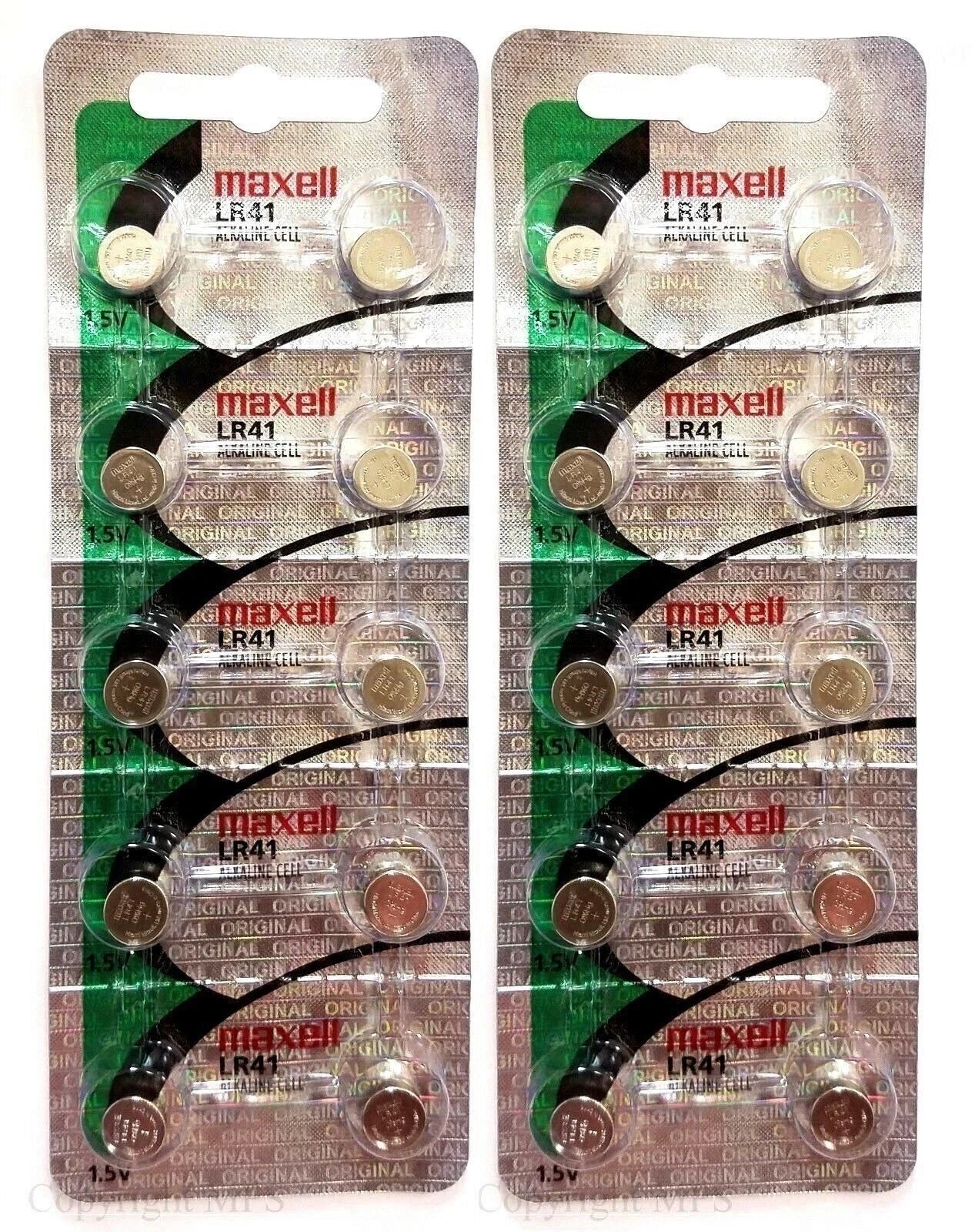 20 Pack Maxell LR41 192 1.5V AG3 Alkaline Button Cell Watch Batteries HOLOGRAM