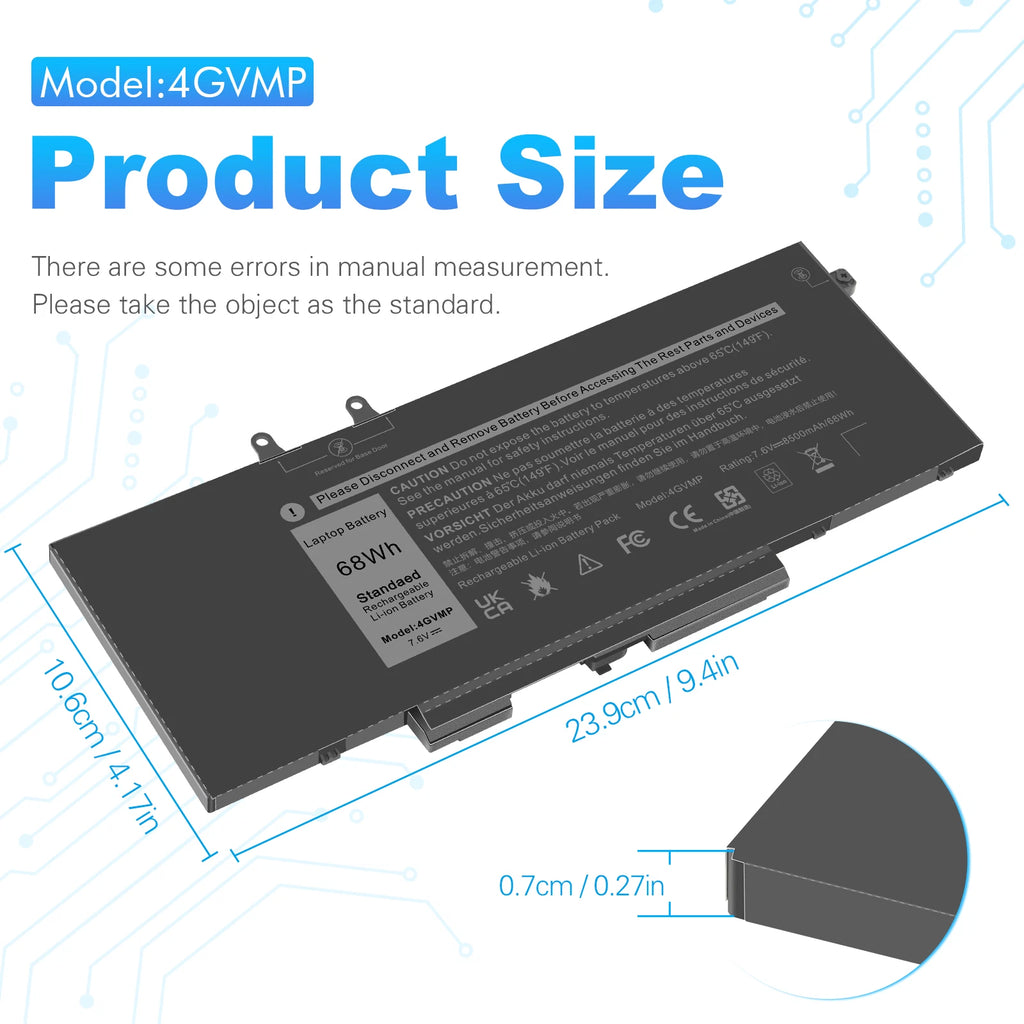 ?LOT 10x 4GVMP Battery For Dell Latitude 5400 5500 Precision 3540 Series 68Wh