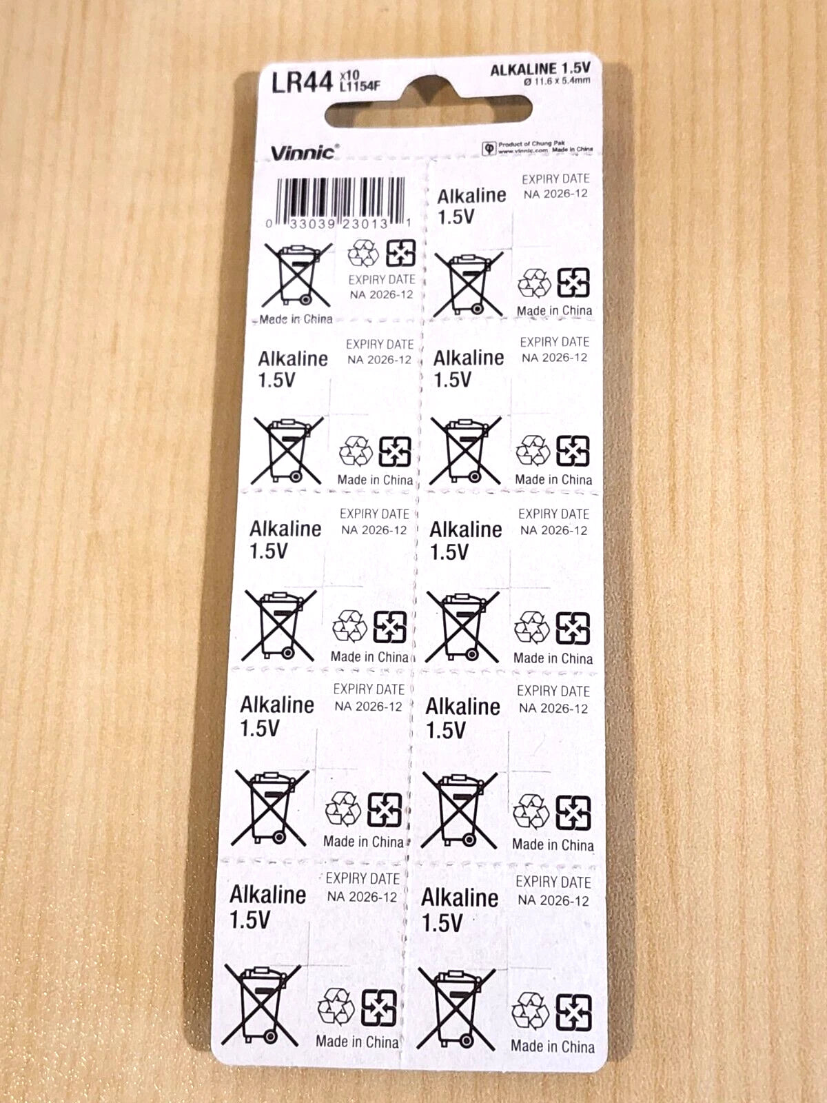 20 pc Vinnic L1154 A76 GPA76 LR44 AG13 LR44 SR44 battery EXPIRE 12/2026