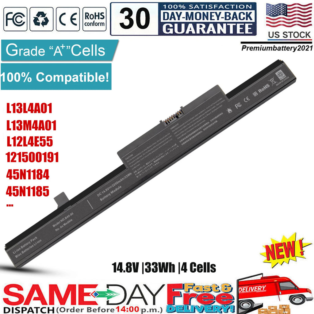 L12L4E55 L13L4A01 L13M4A01 Battery for Lenovo B40 B50 N40 N50 M4400 V4400 Laptop