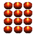 Submersible Waterproof Battery LED Tea Light ~ HALLOWEEN Decoration~ORANGE~12 Pk
