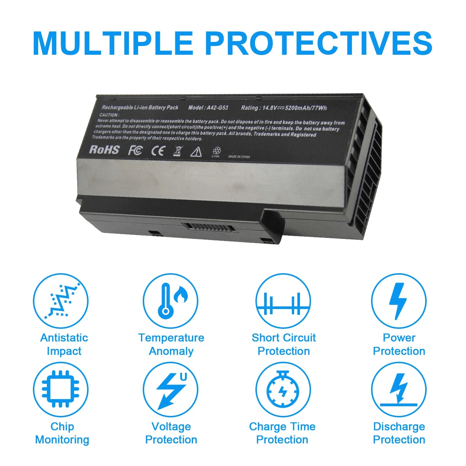 5200mAh Battery for ASUS G73 A42-G73 G73-52 G73JH G73JW G73j G53 G73SW G53S