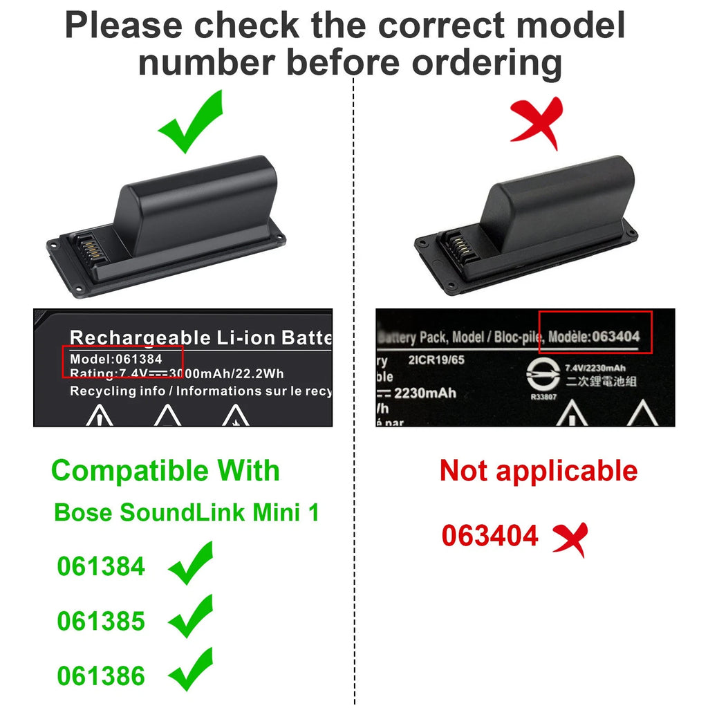 061384 Battery for Bose SOUNDLINK Mini I one Speaker 061385 061386