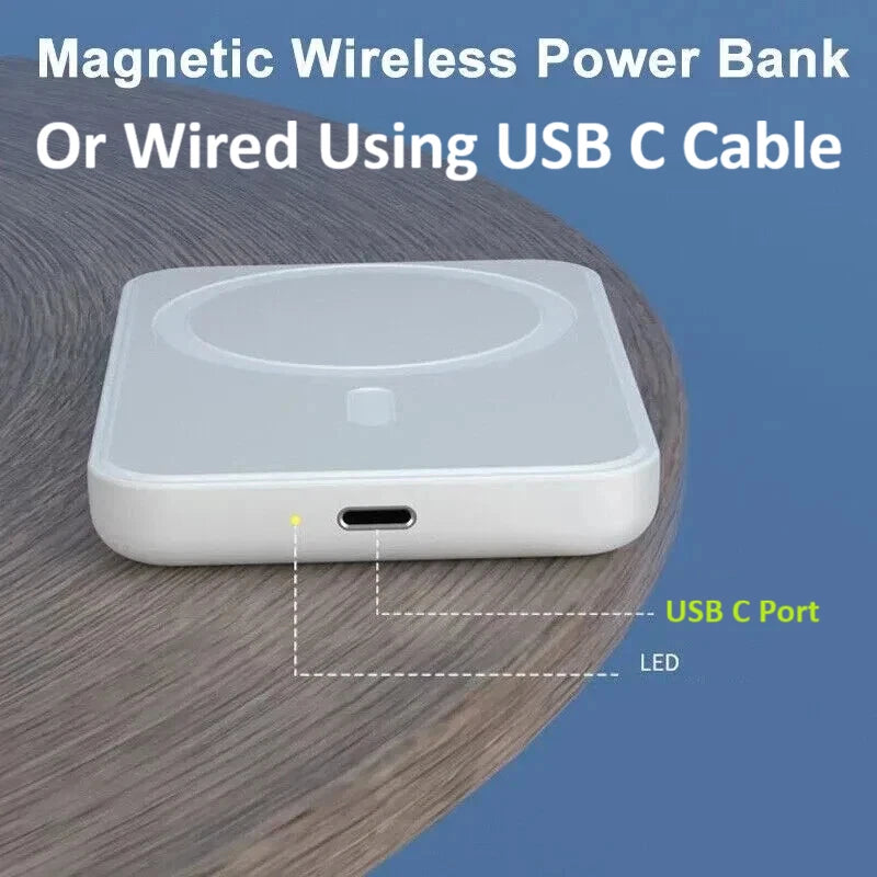 Power Bank Magnetic Battery Pack Wireless Charger for iPhone 17/16/15/14/13/12