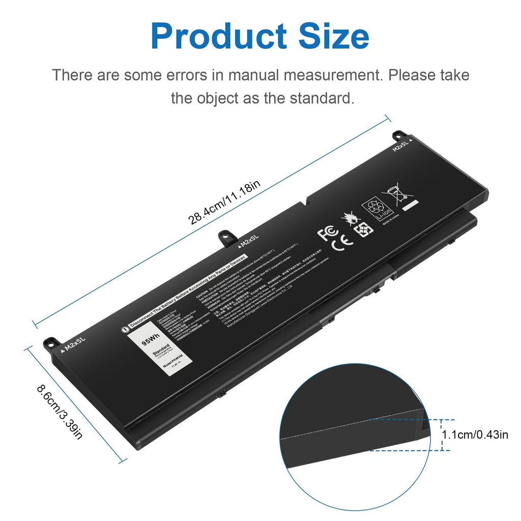 ?LOT PKWVM Laptop Battery for Dell Precision 7550 7560 7750 7760 453-BBCQ P44E