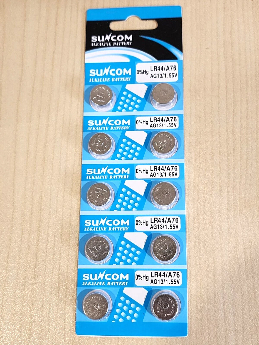 10 piece LR44 Suncom A76 L1154 AG13 357 New Alkaline Battery EXPIRE 12/31/2028