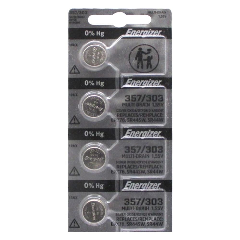 Energizer 357 / 303 Silver Oxide 4 Batteries (SR44SW / SR44W)
