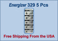 329 Energizer Watch Batteries SR731SW 5 Batteries