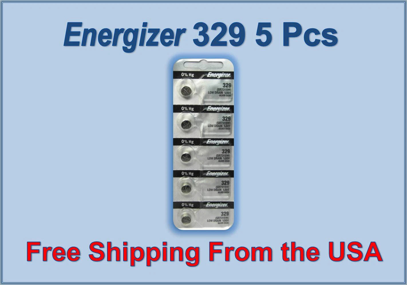329 Energizer Watch Batteries SR731SW 5 Batteries