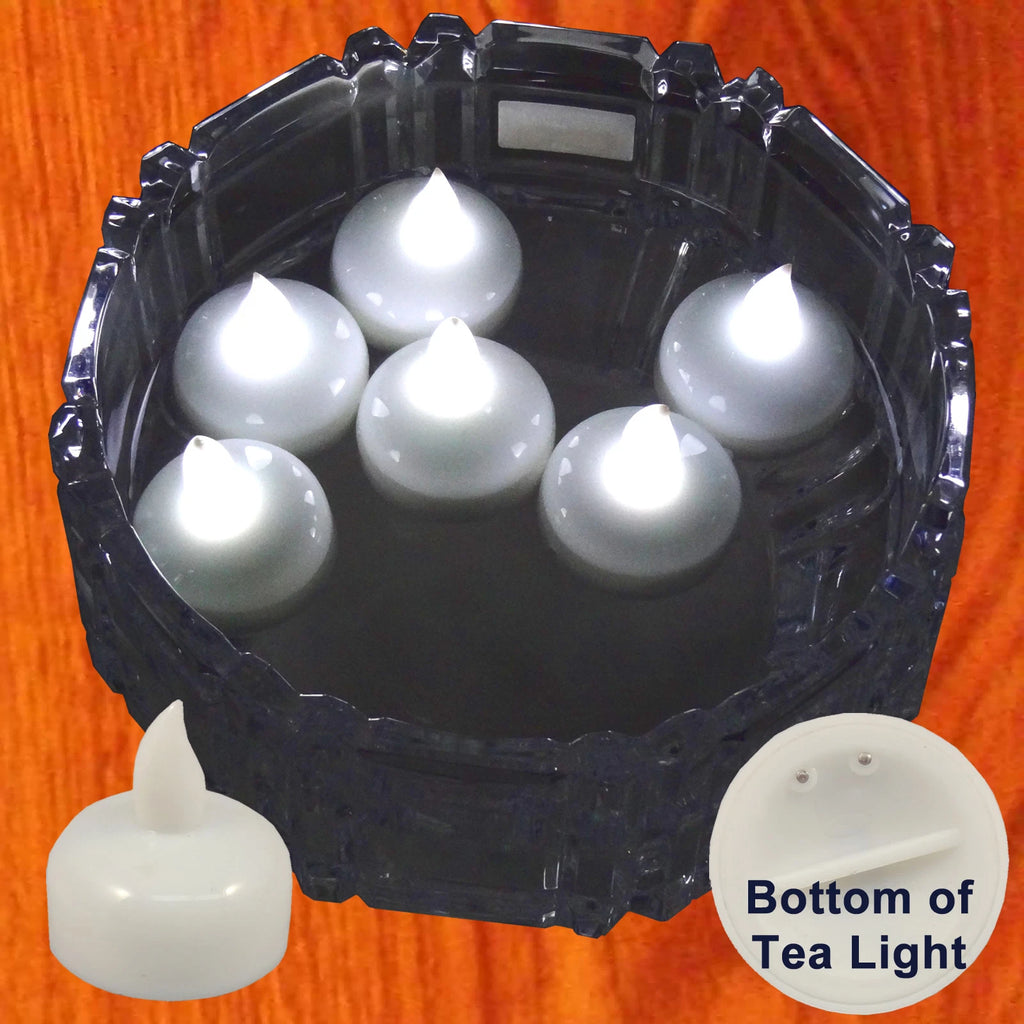 12 Flameless Floating LED tealight Battery operated Candle WHITE tea lights NEW