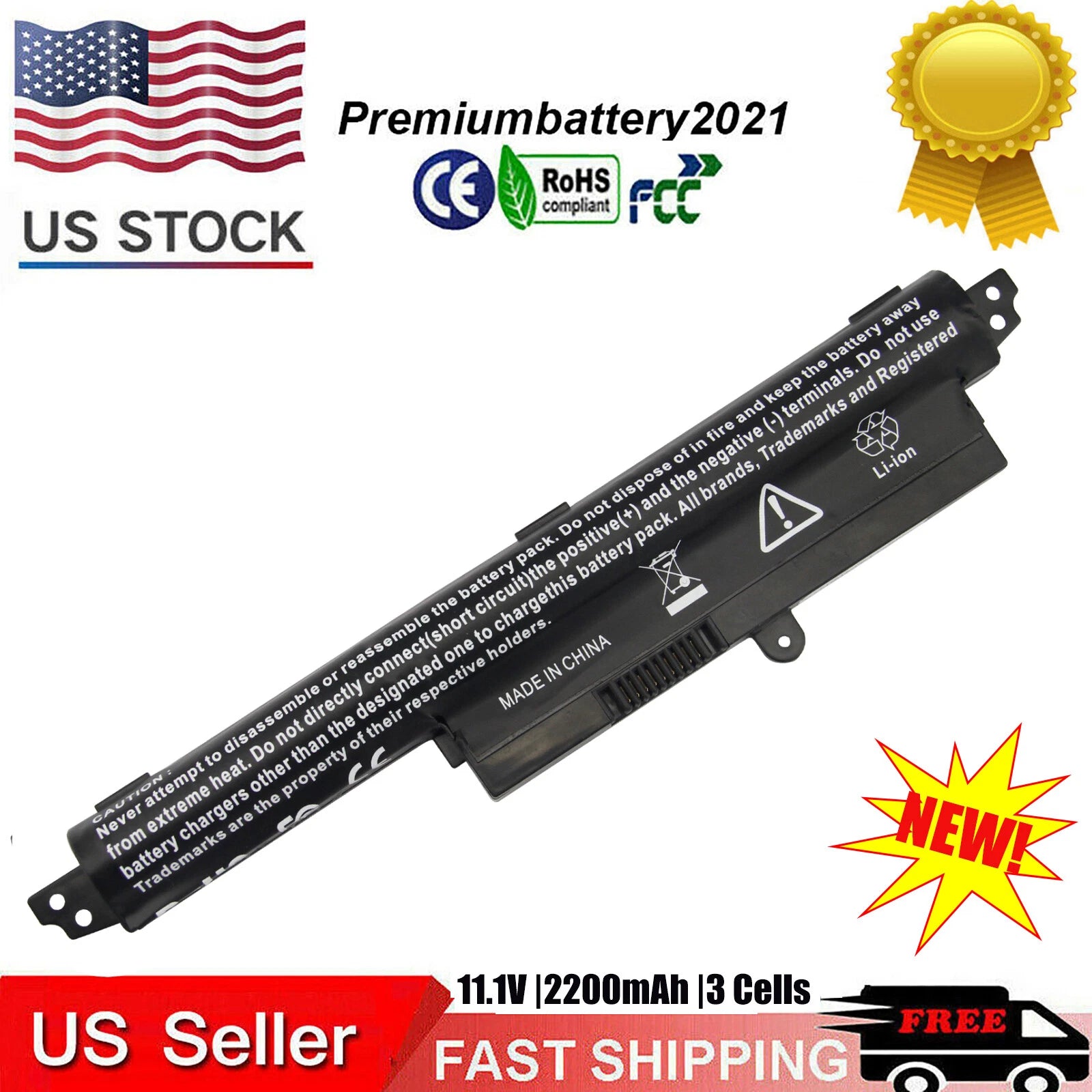 Battery for Asus Vivobook X200CA X200MA F200CA 11.6" A31N1302 A31LMH2 A31LM9H US
