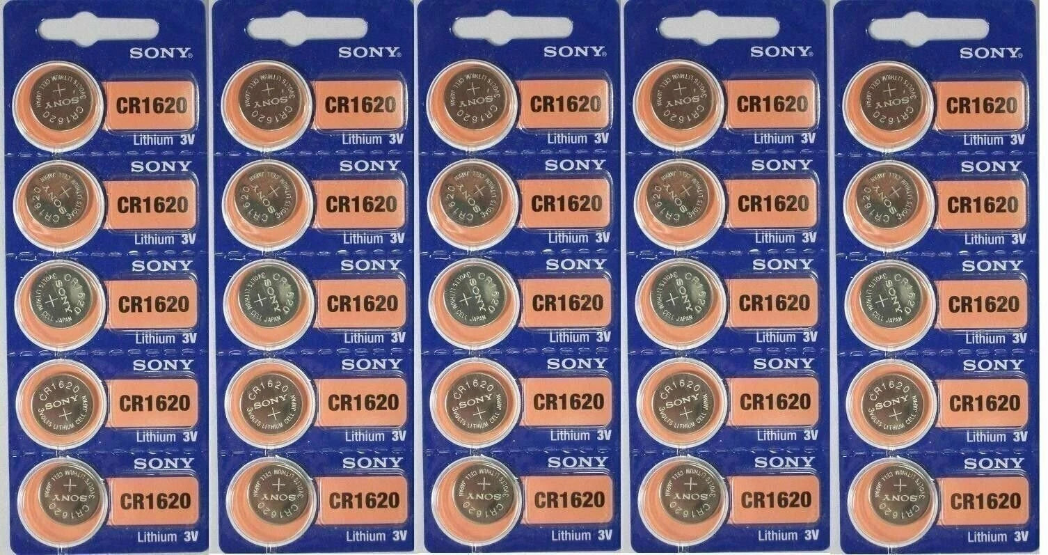 SONY CR1620 DL1620 3V Coin Lithium Battery x 25