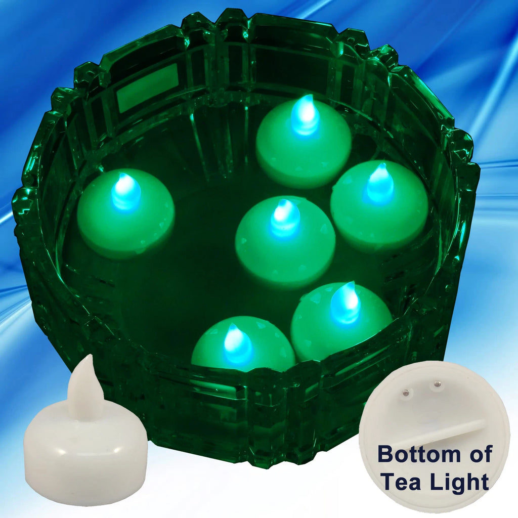 36 Flameless Floating LED tealight Candle Battery operated Green tea lights