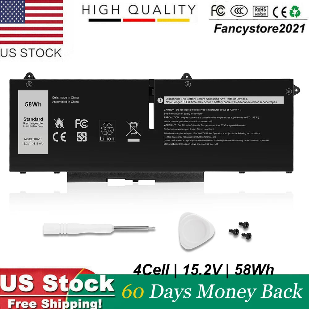 NEW FK0VR 293F1 001VX5 Battery For Dell Latitude 7330 7530 7430 2-in-1 15.2V 58W