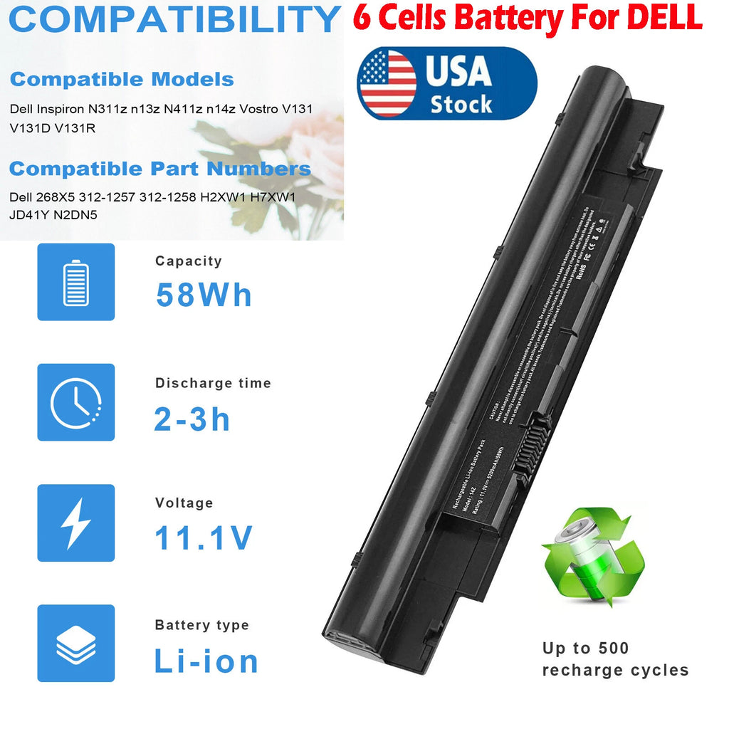 N311z Laptop Battery For Dell Latitude 3330 Vostro V131 V131D V131R 312-1257 NEW