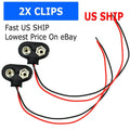 New Pack of 2x 9V Battery Connector Snap Clip Wire Connector Lead Holder T Type