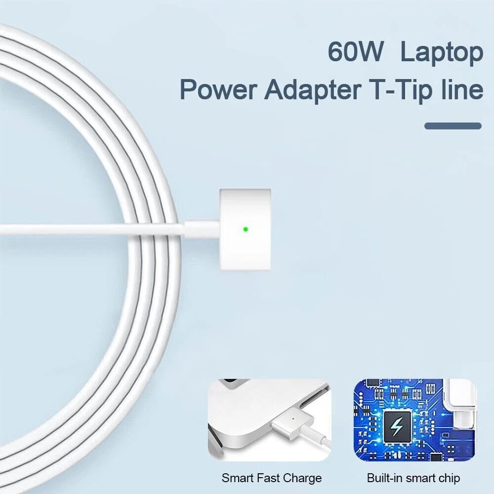 Power Cable Adapter Charger For Apple MacBook Air 11'' 13" 60W, Mag 2 T-Tip