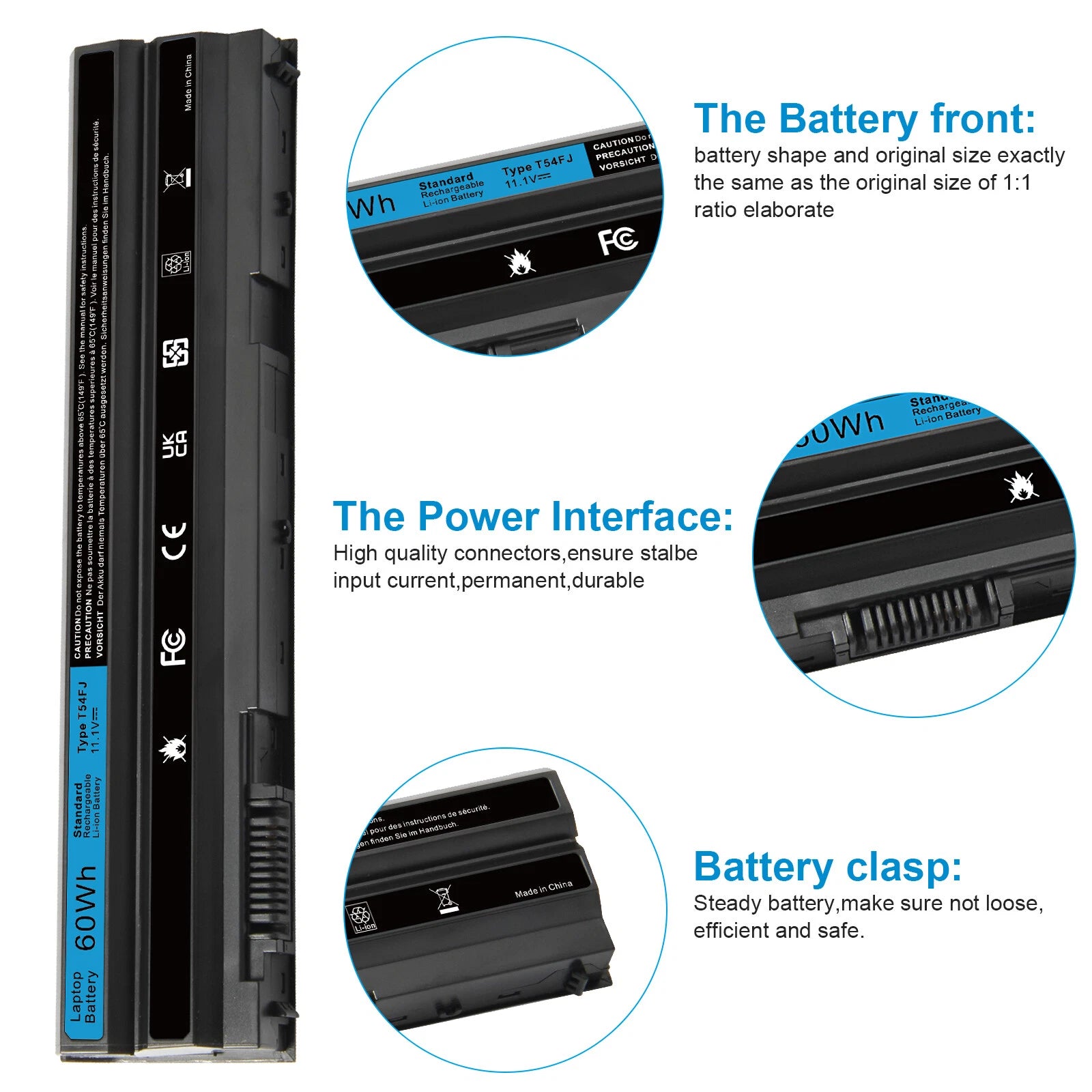 T54FJ Battery For Dell Latitude E6420 E6430 E6520 E6530 E5520 E5530 E5430 Laptop