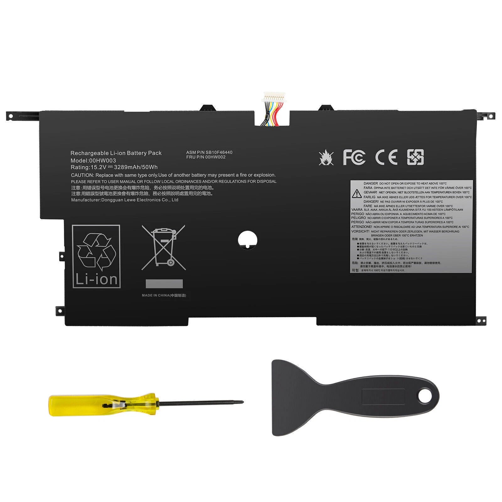 SB10F46441 Battery for Lenovo 00HW002 00HW003 ThinkPad X1 Carbon Gen 3 50Wh US
