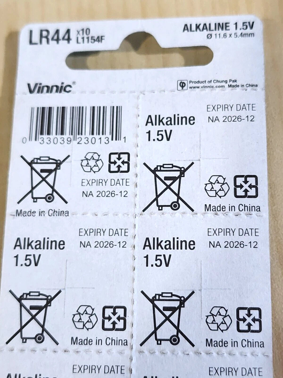 20 pc Vinnic L1154 A76 GPA76 LR44 AG13 LR44 SR44 battery EXPIRE 12/2026