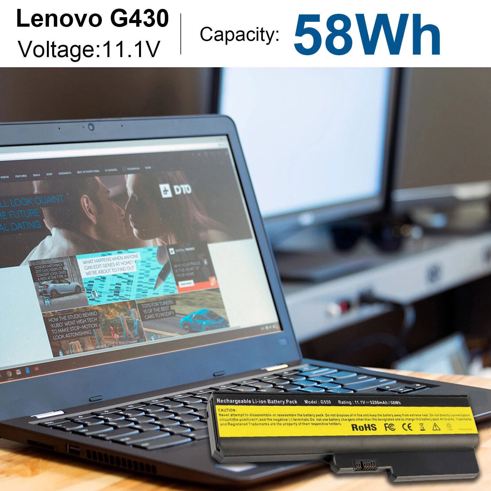 ?6 cell Battery for Lenovo 3000 G430 G450 G530 G550 G555 Series L08S6Y02 42T4725