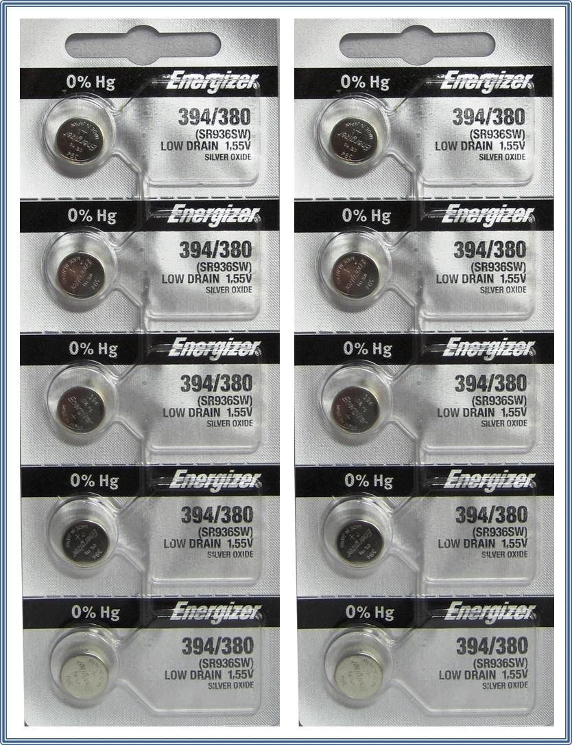 10 Pcs Energizer Silver Oxide SR936SW Battery