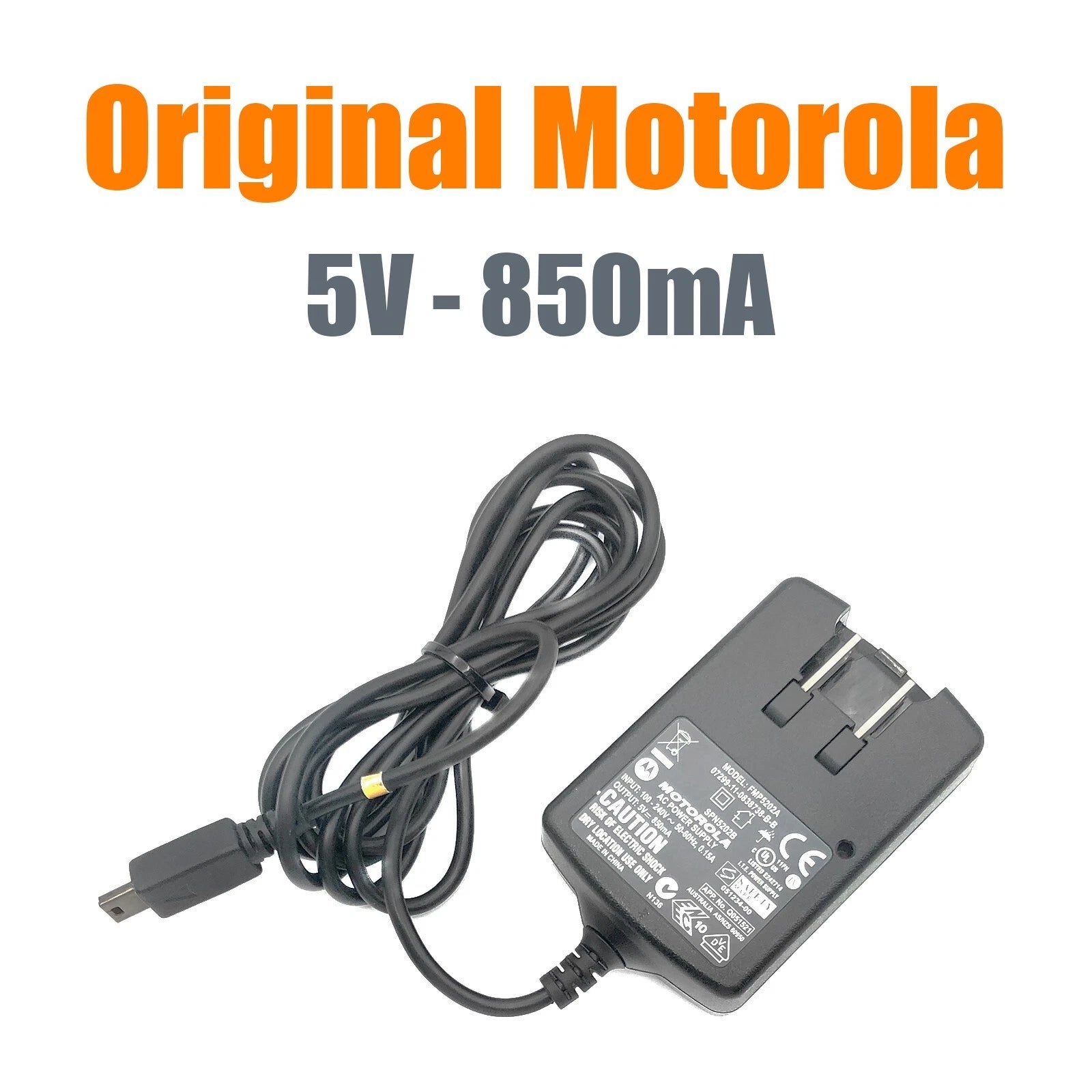 New Genuine Motorola PSM5202A USB-mini AC Wall Adapter Power Supply 5V 0.85A OEM