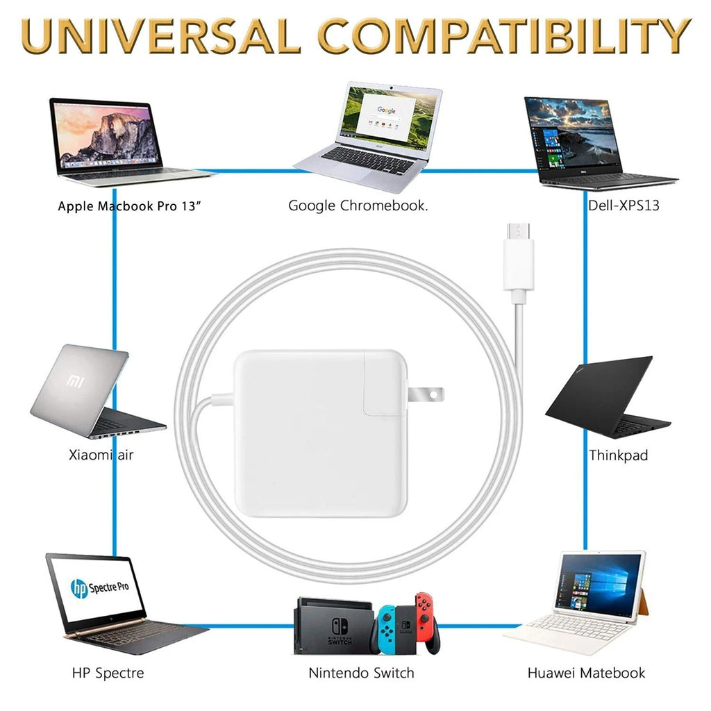 65W 61W A1706 A1708 A1707 A1534 USB C Charger Adapter for MacBook Pro 13" 12"