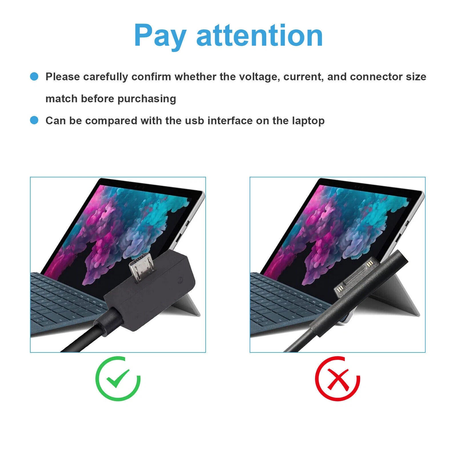 13W AC Adapter Charger For Microsoft Surface 3 1751 1623 1624 1645 Micro USB