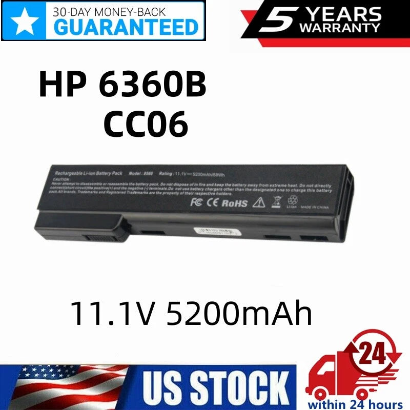 6360B Battery for HP EliteBook 8560P 8460P CC06 628666-001 628668-001 628670-001