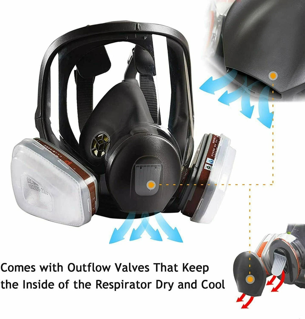 15 in 1 Full Face Gas Mask Facepiece Respirator For Painting Spraying 6000 Serie